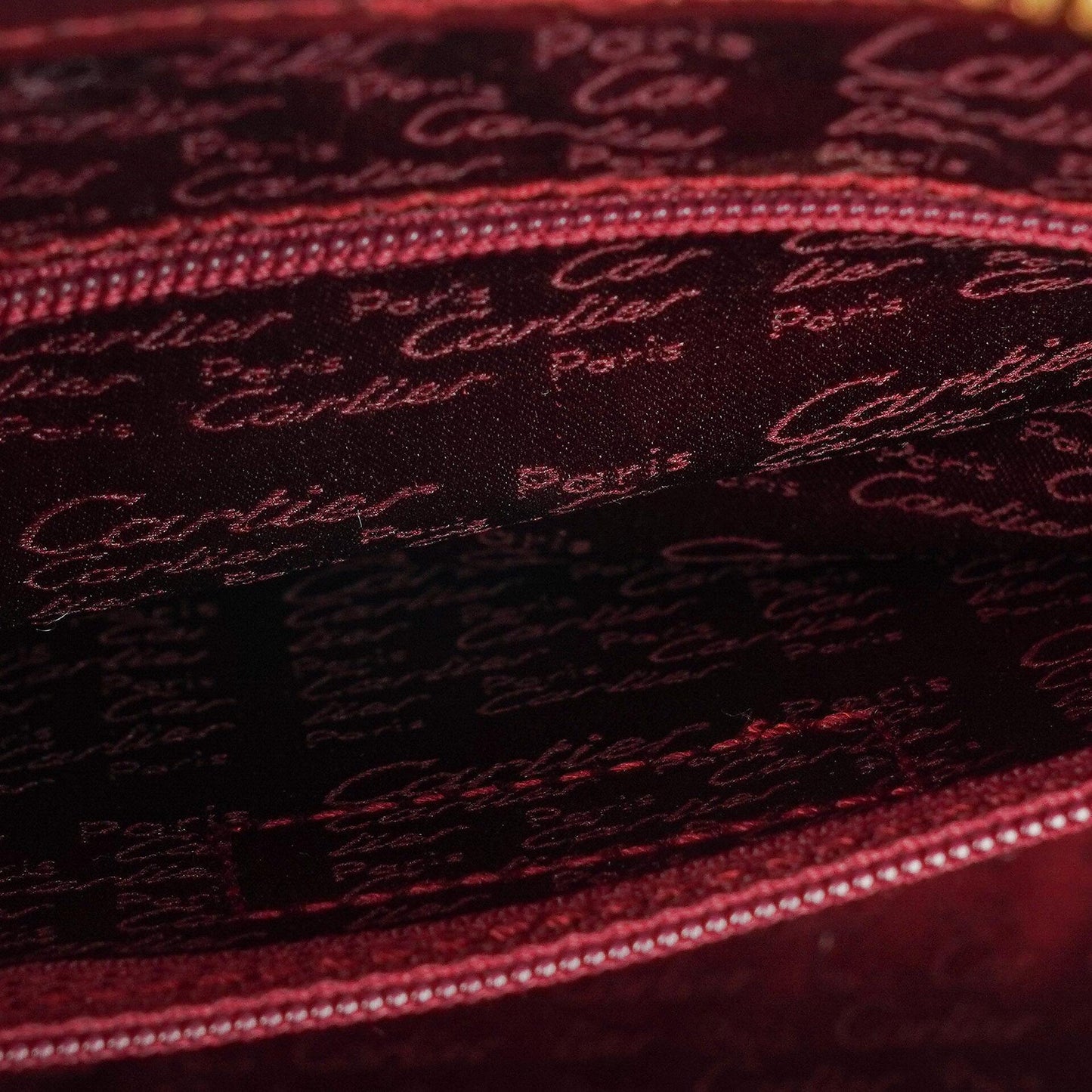 Cartier Must de Cartier Clutch aus burgunderrotem Leder