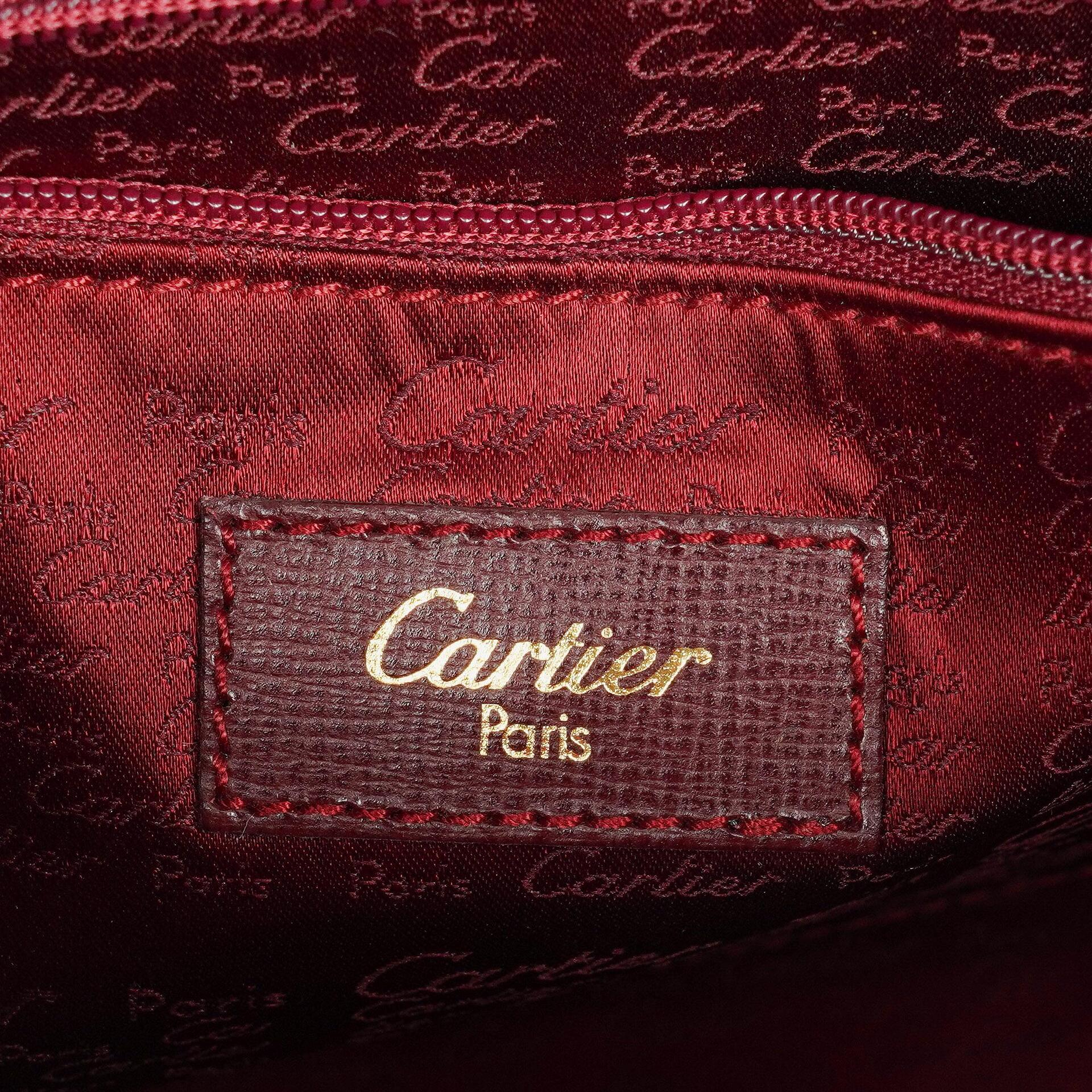Cartier Must de Cartier Clutch aus burgunderrotem Leder