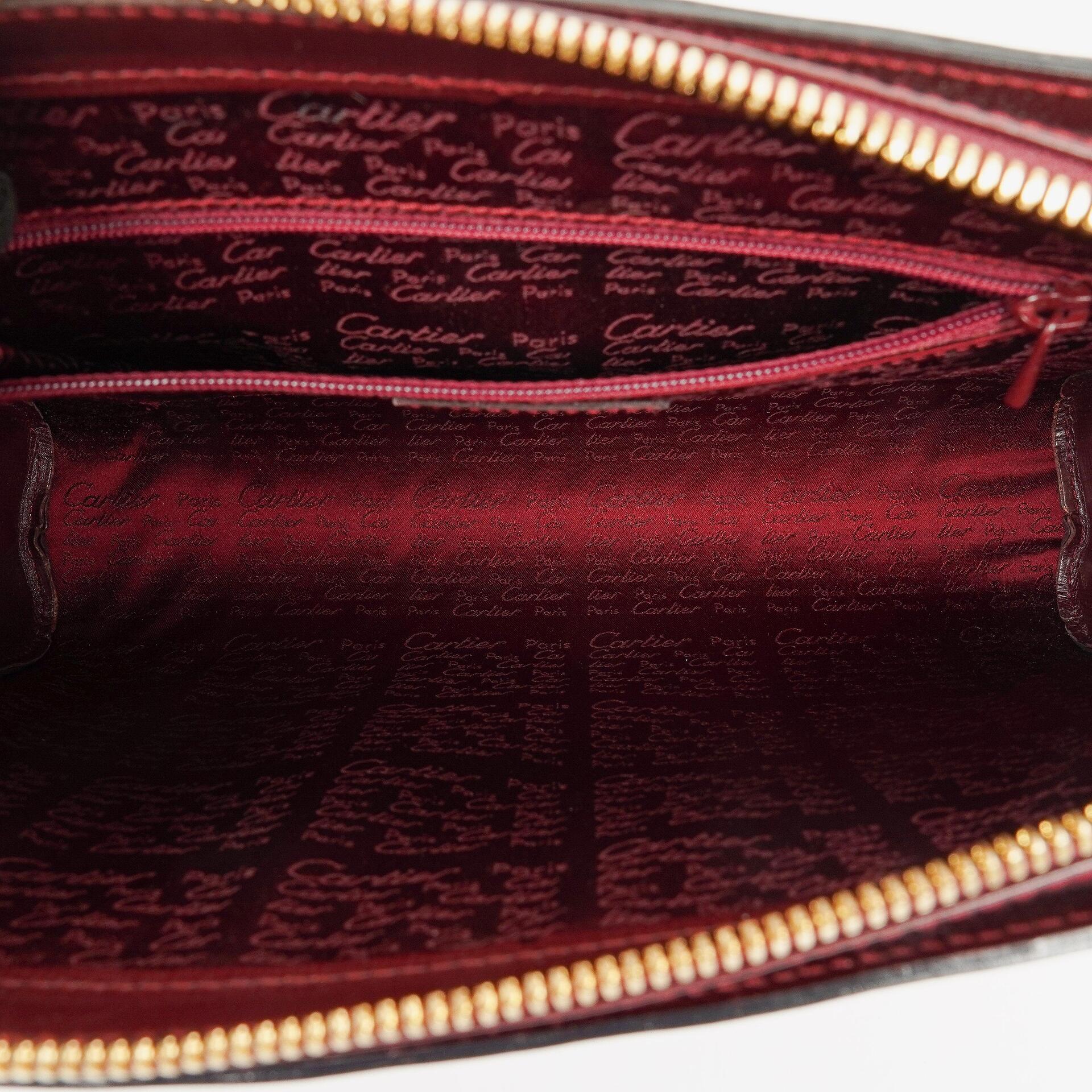 Cartier Must de Cartier Clutch aus burgunderrotem Leder