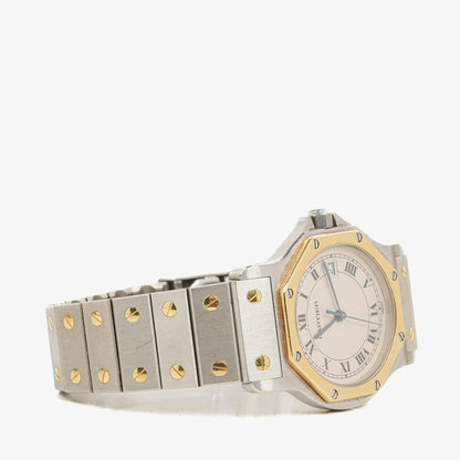 Cartier Santos Oktagon Uhr aus Edelstahl
