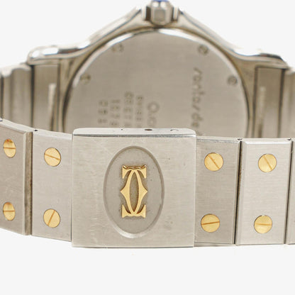 Cartier Santos Oktagon Uhr aus Edelstahl