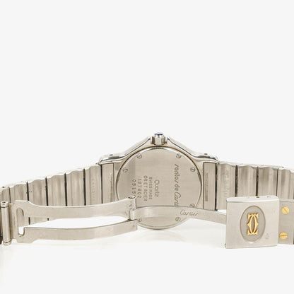 Cartier Santos Oktagon Uhr aus Edelstahl