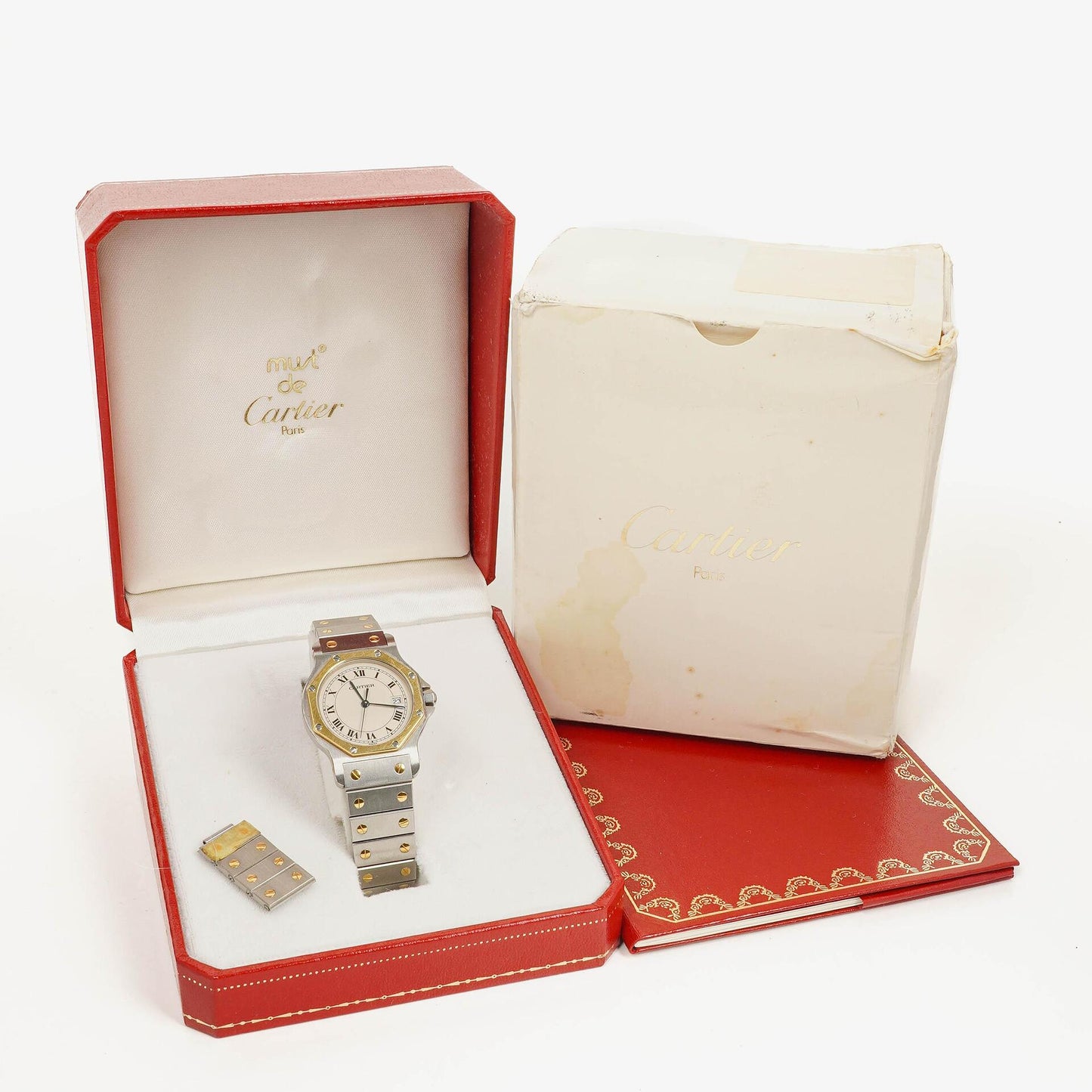 Cartier Santos Oktagon Uhr aus Edelstahl
