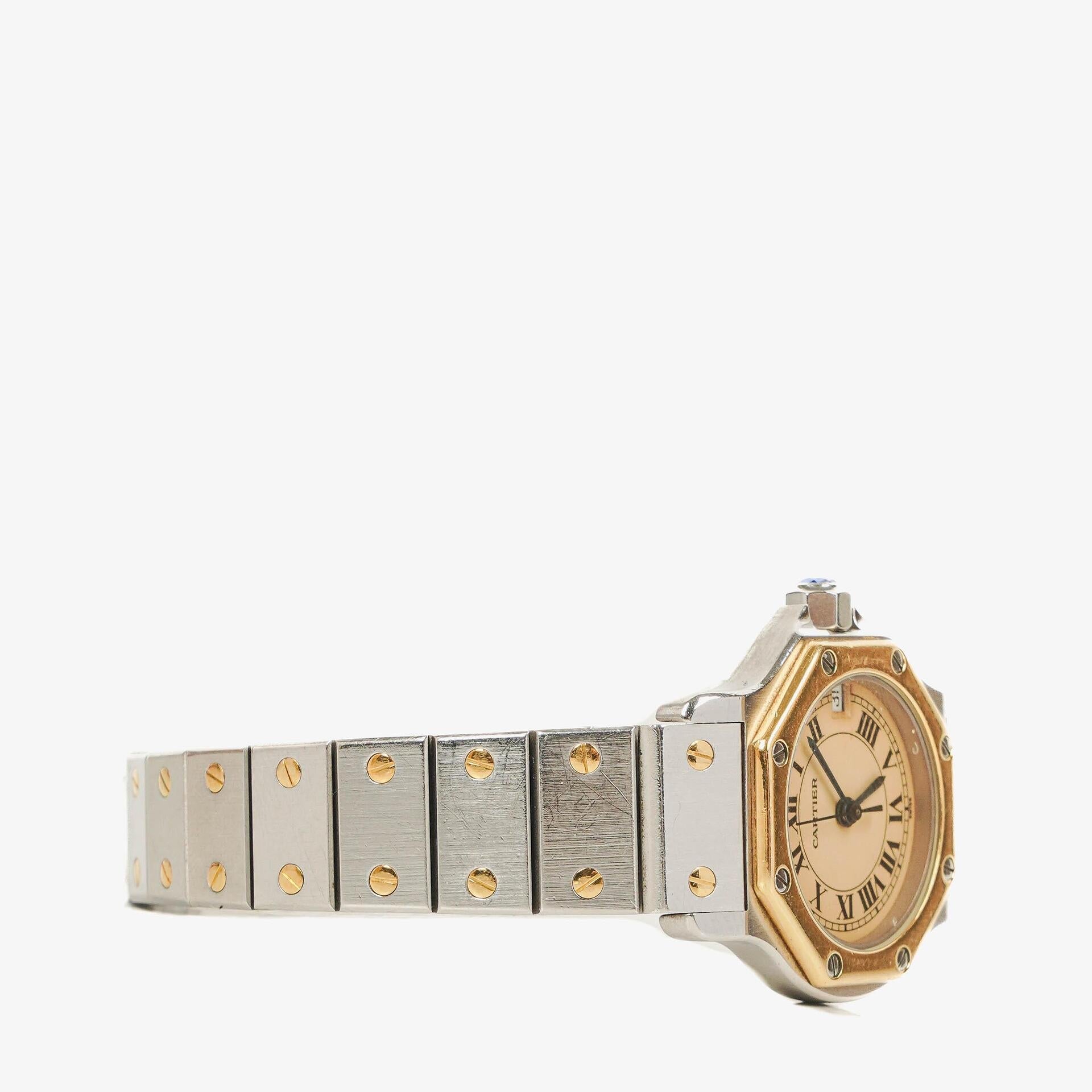 Cartier Santos Octagon Uhr aus Edelstahl
