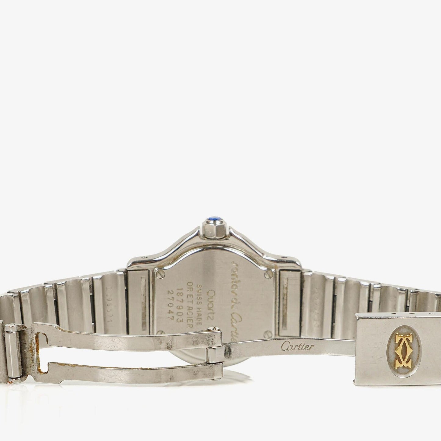 Cartier Santos Octagon Uhr aus Edelstahl