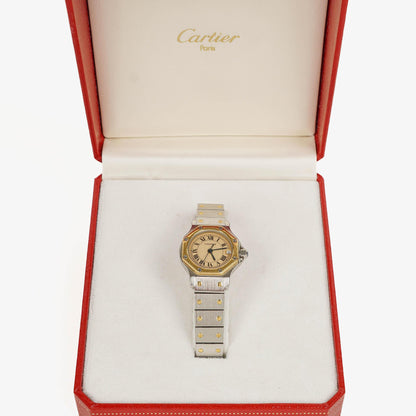 Cartier Santos Octagon Uhr aus Edelstahl