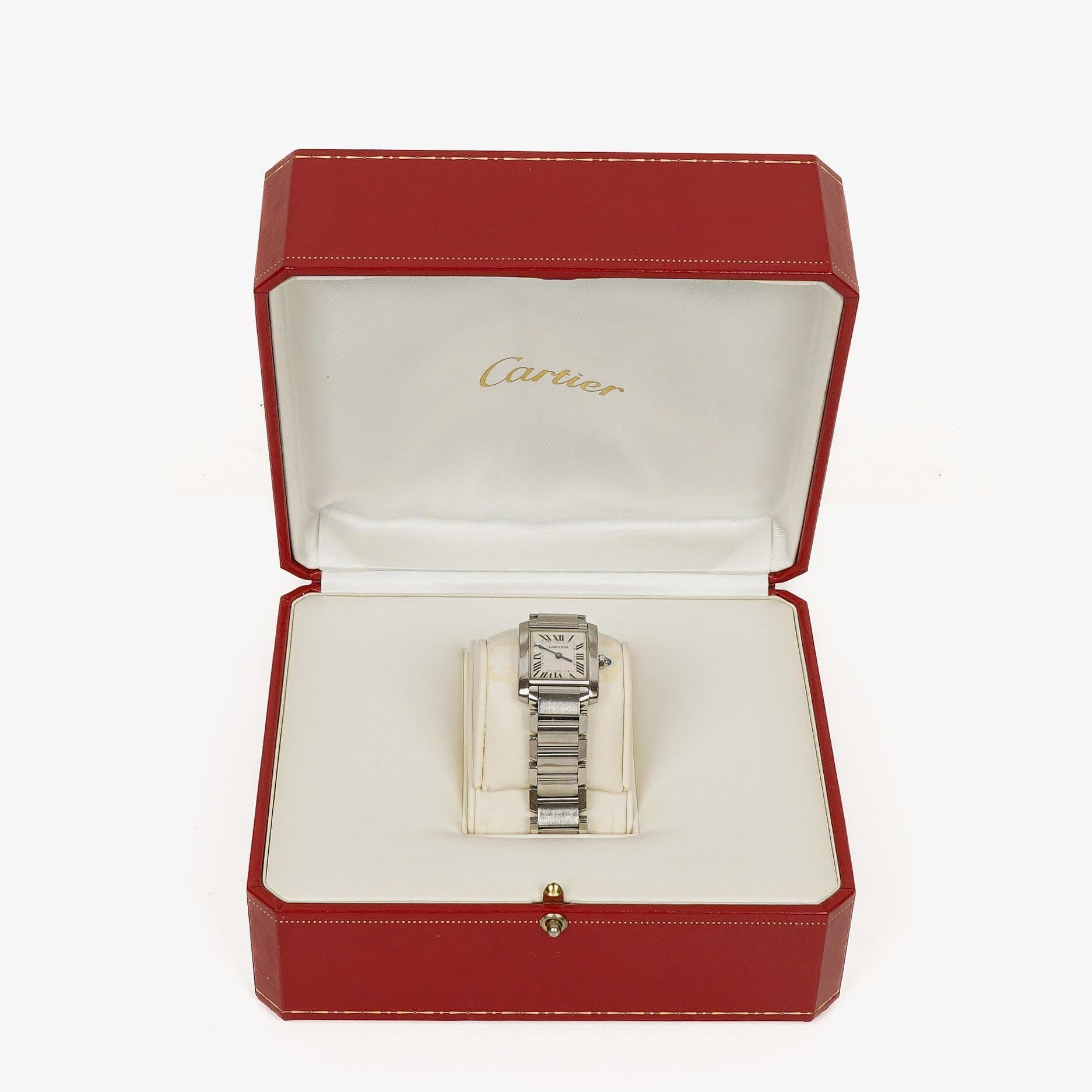 Cartier Tank Française 20 mm Quarzuhr aus Edelstahl