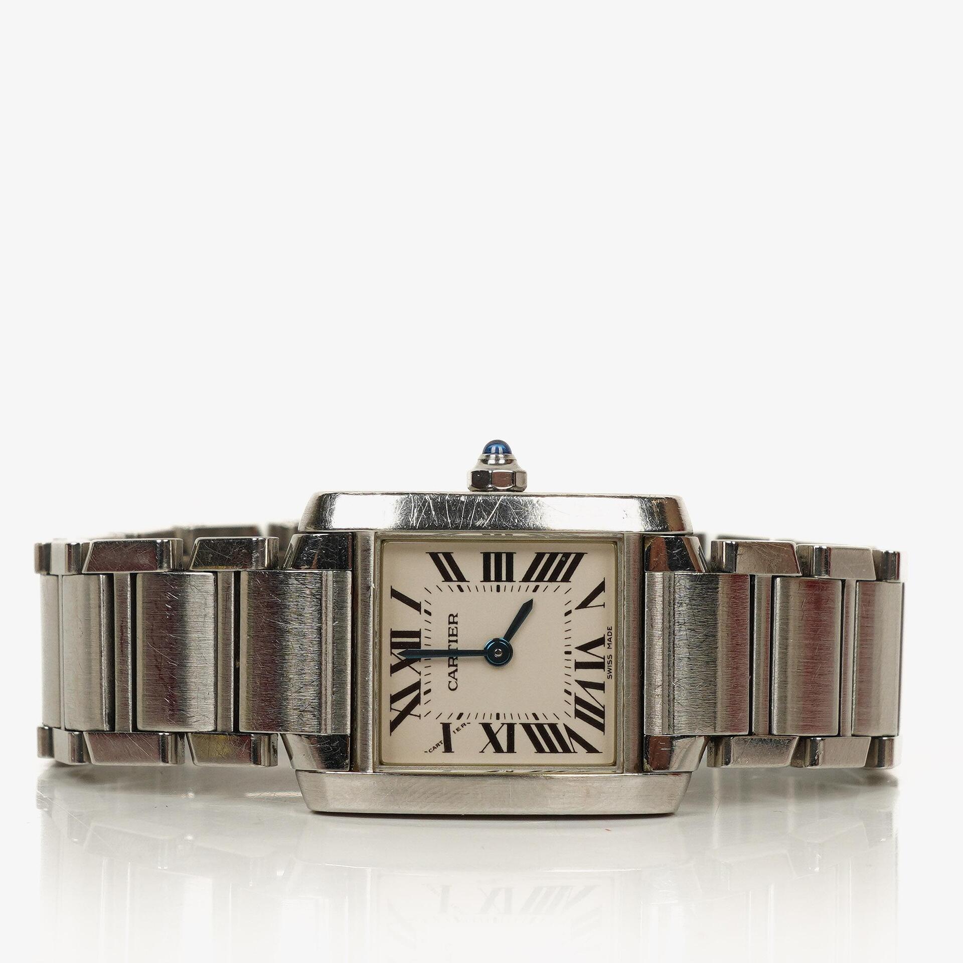 Cartier Tank Française 20 mm Quarzuhr aus Edelstahl
