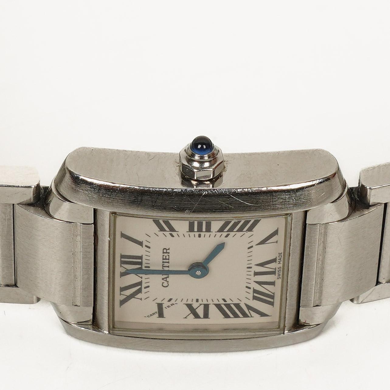 Cartier Tank Française 20 mm Quarzuhr aus Edelstahl