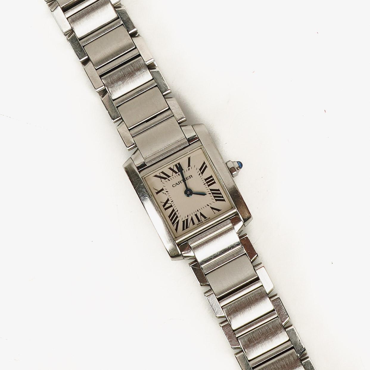 Cartier Tank Française 20 mm Quarzuhr aus Edelstahl