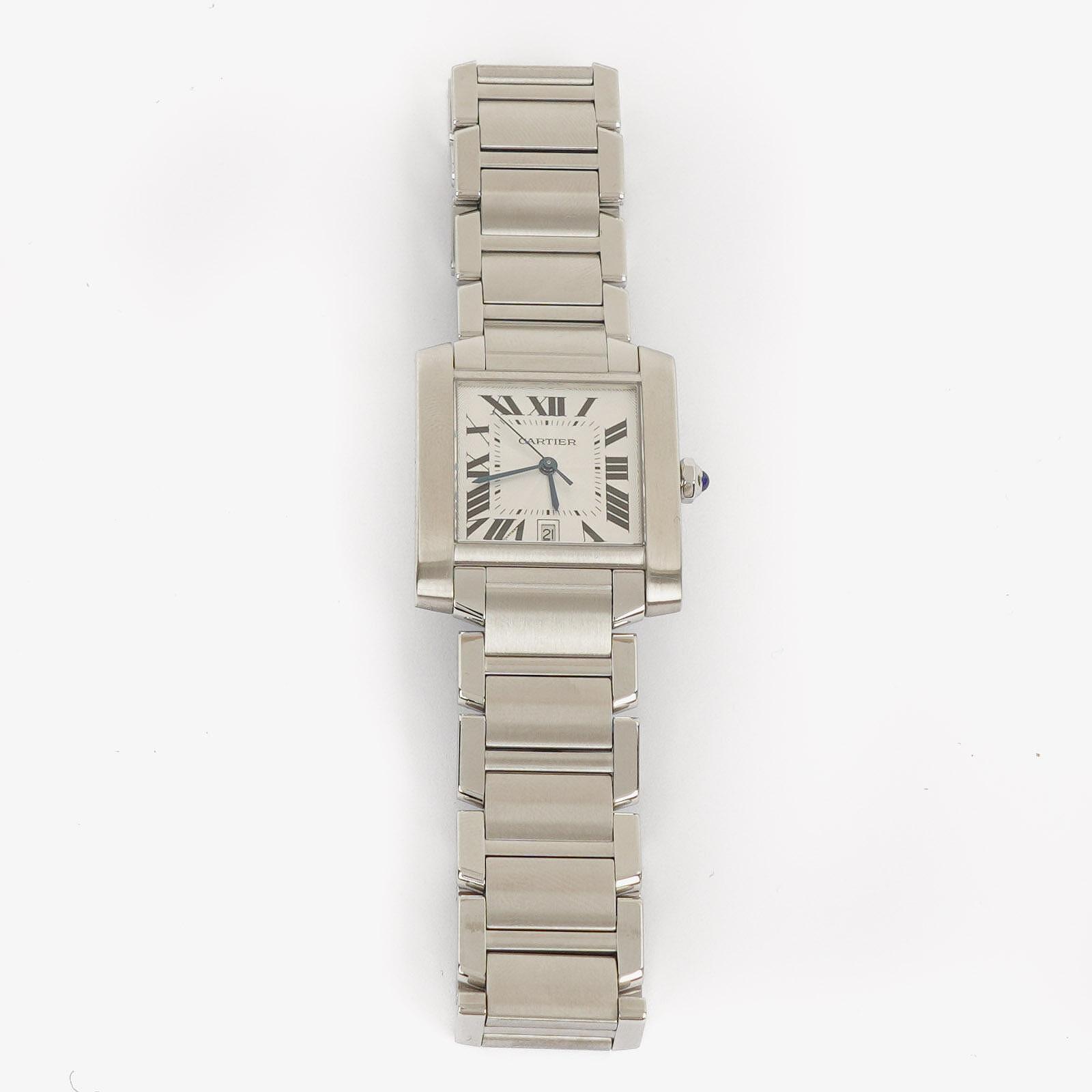 Cartier Tank Française 28 mm Automatikuhr aus Edelstahl