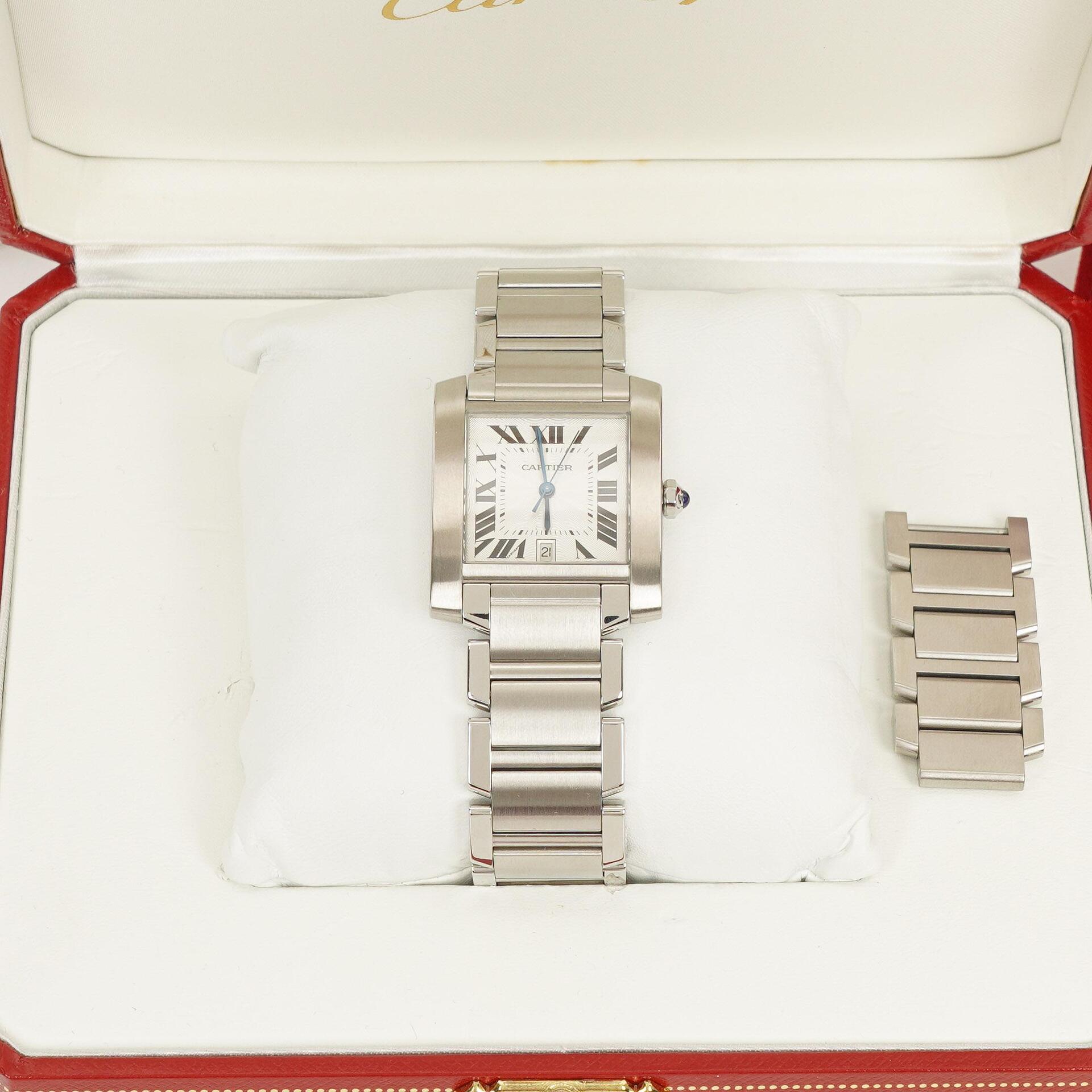 Cartier Tank Française 28 mm Automatikuhr aus Edelstahl
