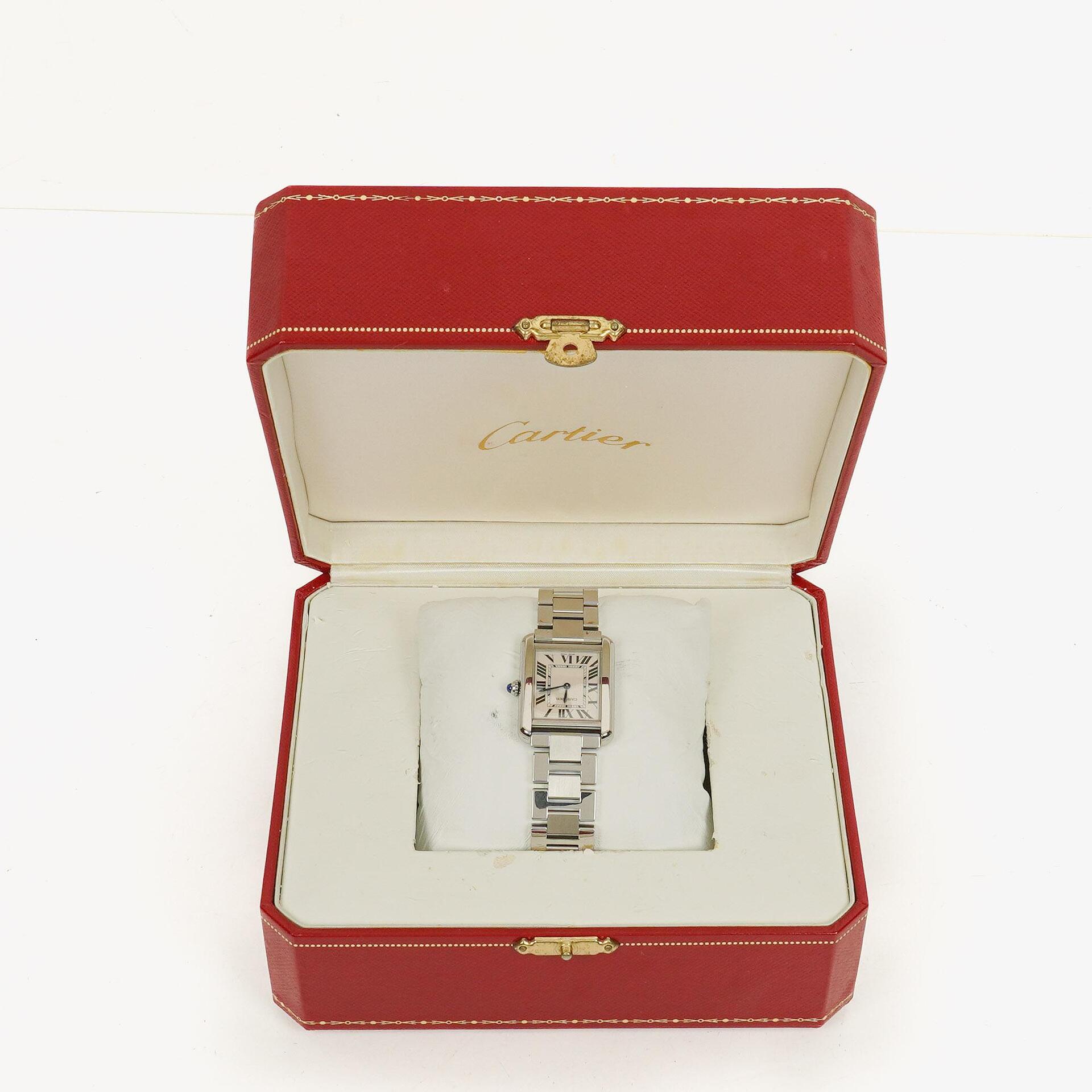 Cartier Tank Solo 24 mm Quarzuhr aus Edelstahl