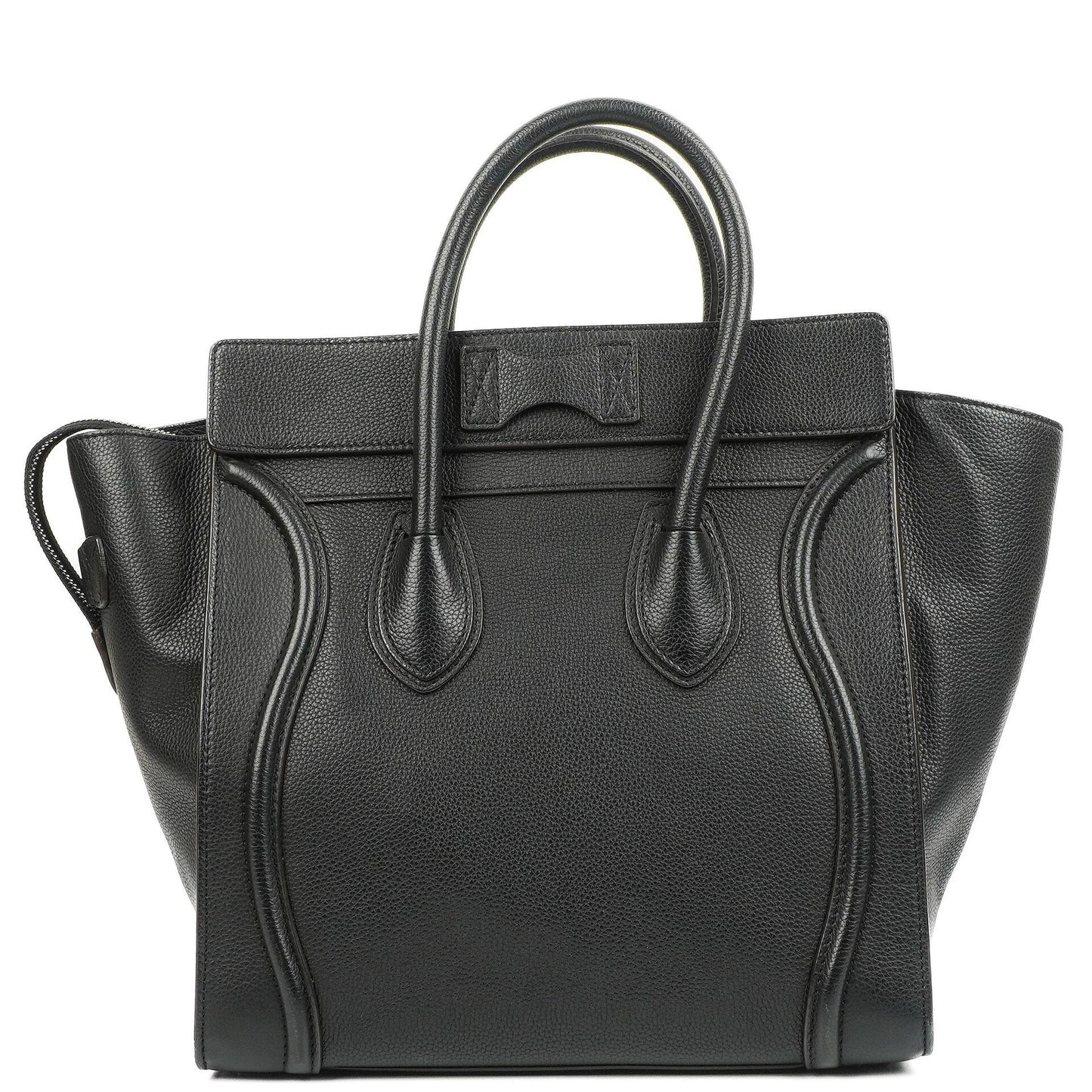 Céline Schwarze Genarbte Leder Mini Luggage Tote Bag