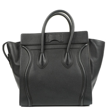 Céline Schwarze Genarbte Leder Mini Luggage Tote Bag