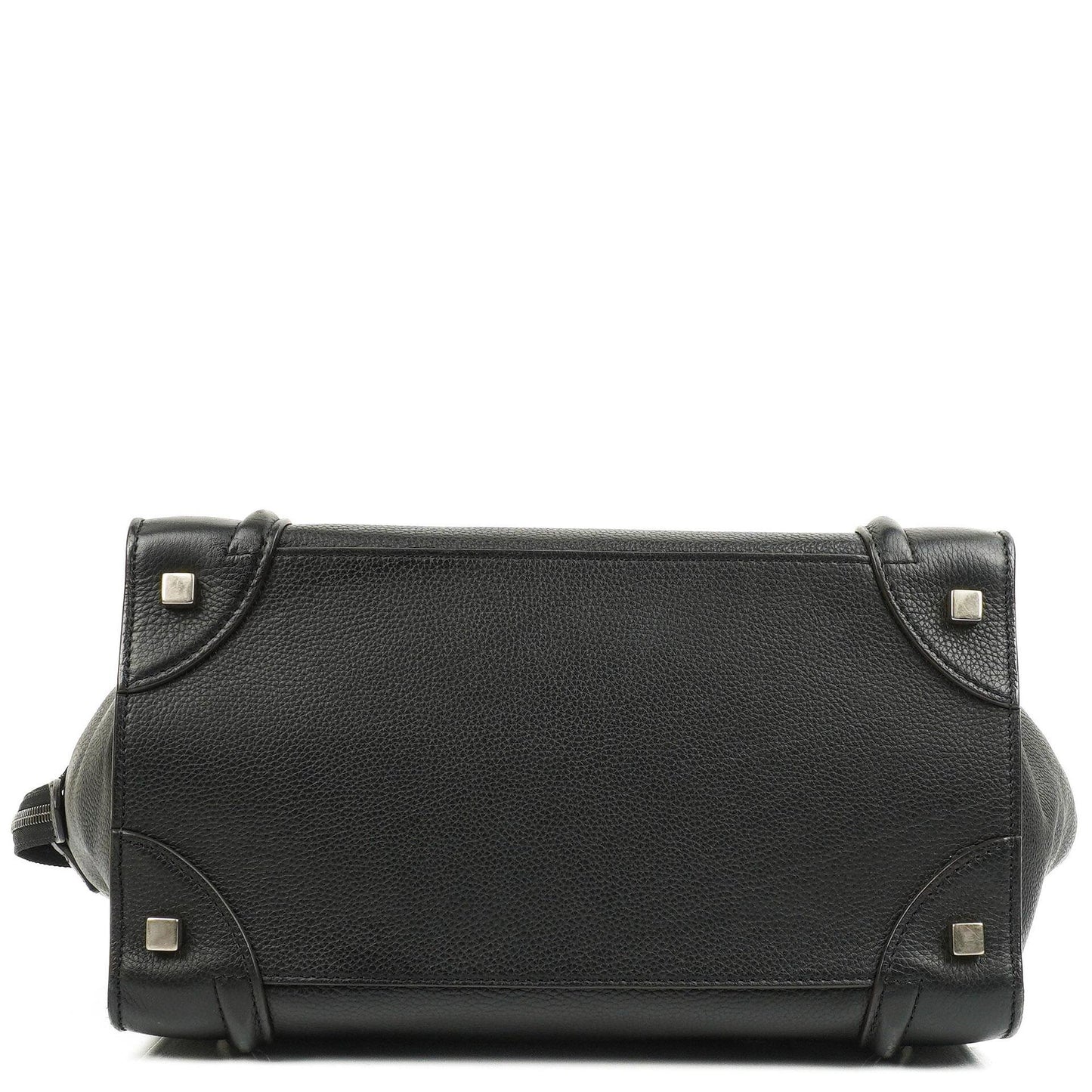 Céline Schwarze Genarbte Leder Mini Luggage Tote Bag