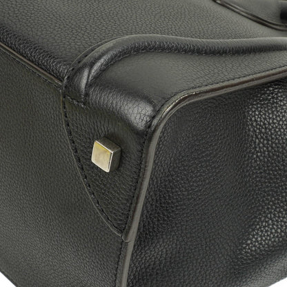 Céline Schwarze Genarbte Leder Mini Luggage Tote Bag