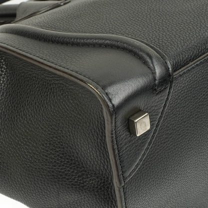 Céline Schwarze Genarbte Leder Mini Luggage Tote Bag