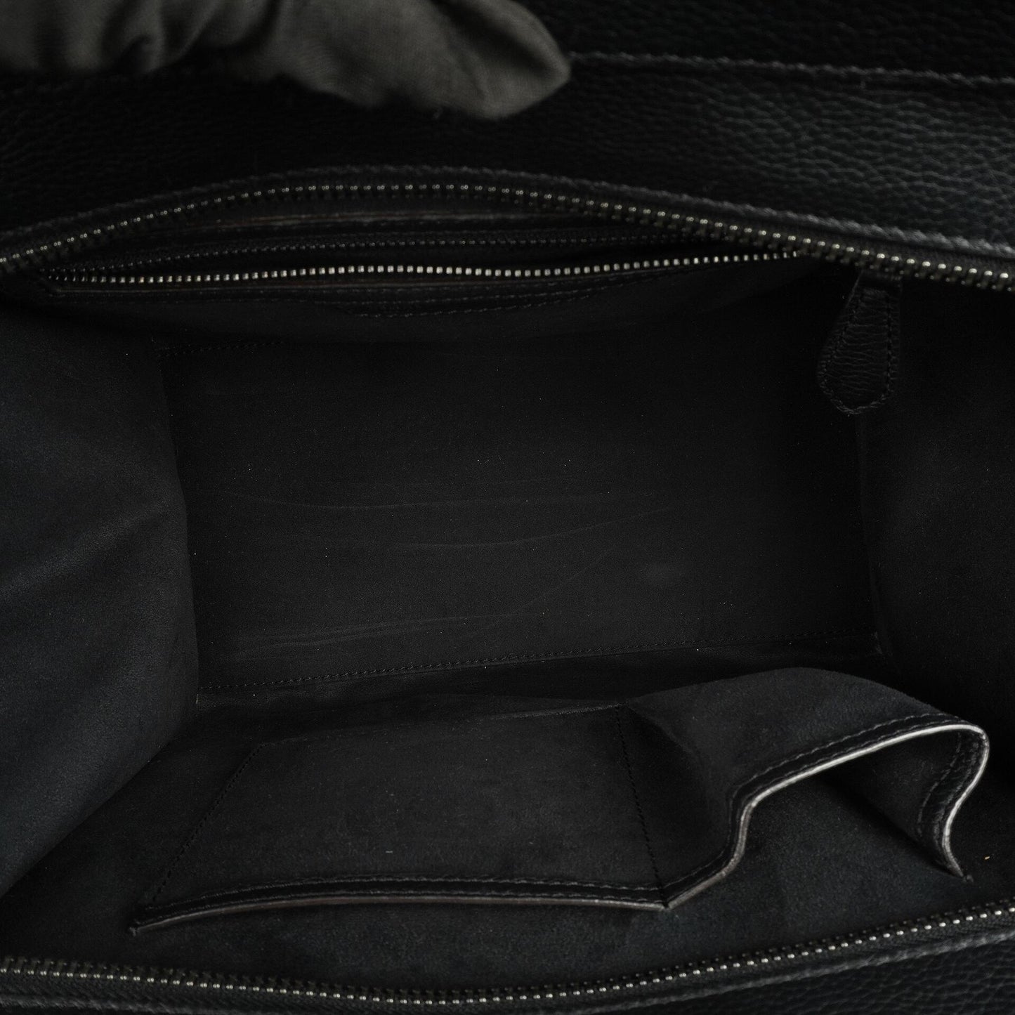 Céline Schwarze Genarbte Leder Mini Luggage Tote Bag