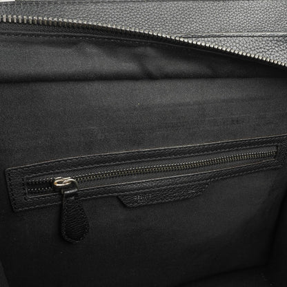 Céline Schwarze Genarbte Leder Mini Luggage Tote Bag
