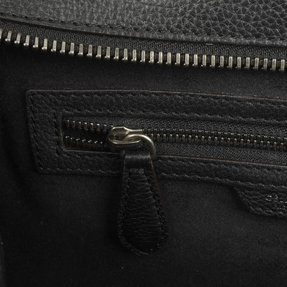 Céline Schwarze Genarbte Leder Mini Luggage Tote Bag