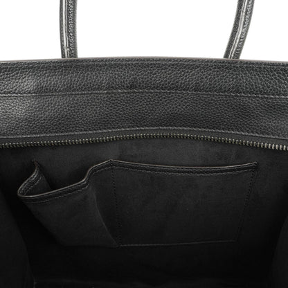 Céline Schwarze Genarbte Leder Mini Luggage Tote Bag