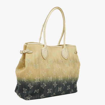 Celine Macadam Denim Tragetasche in Blau/Beige