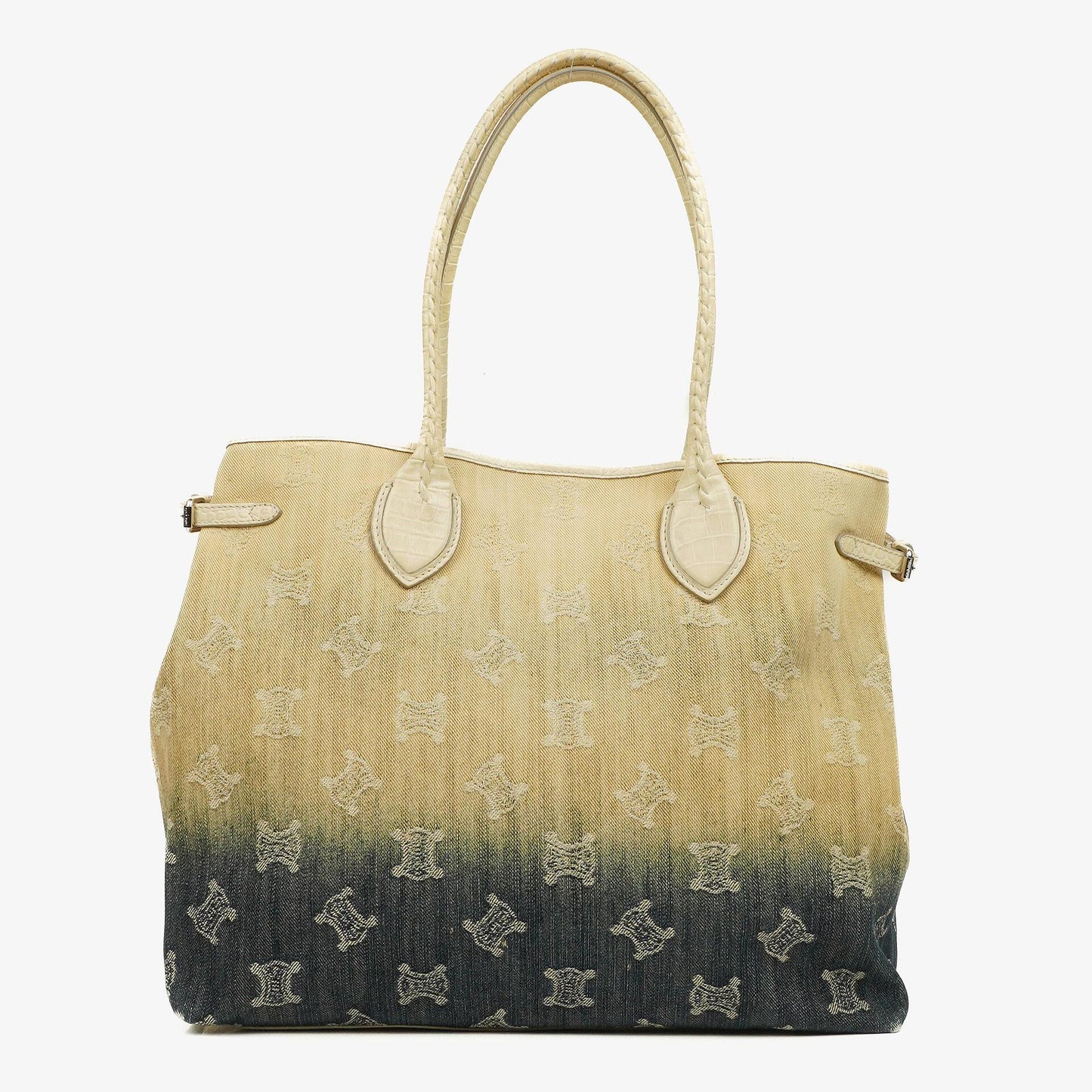 Celine Macadam Denim Tragetasche in Blau/Beige