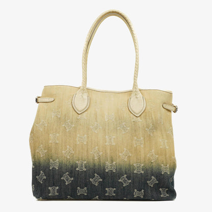 Celine Macadam Denim Tragetasche in Blau/Beige