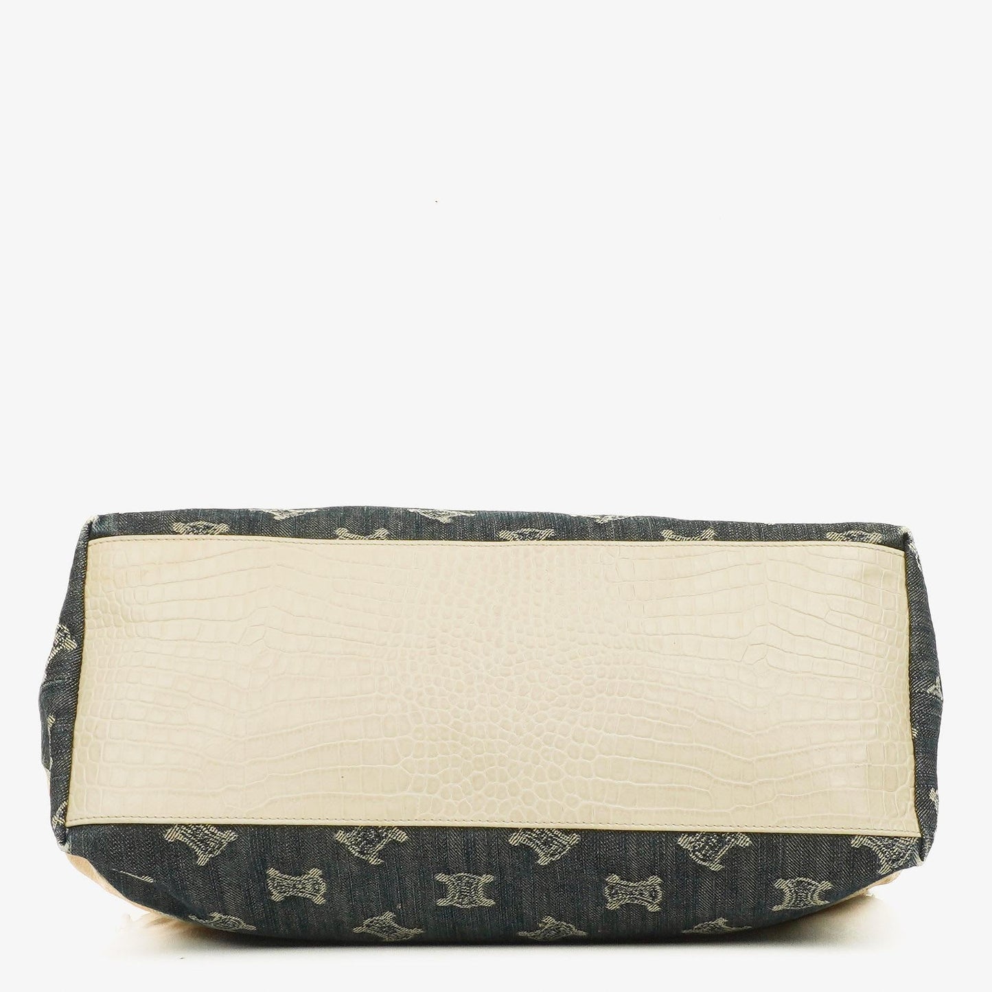 Celine Macadam Denim Tragetasche in Blau/Beige