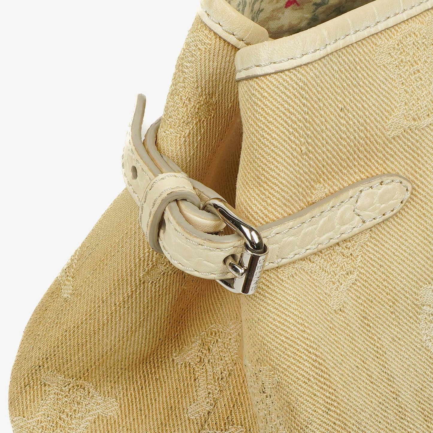 Celine Macadam Denim Tragetasche in Blau/Beige