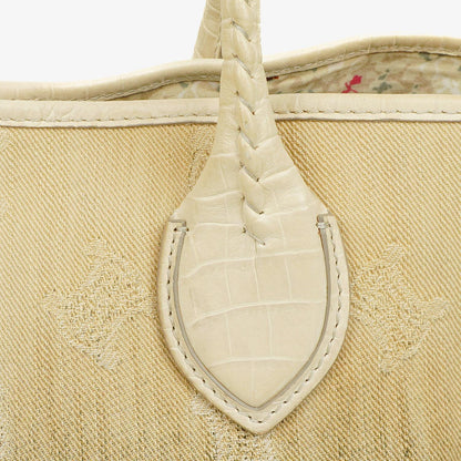Celine Macadam Denim Tragetasche in Blau/Beige