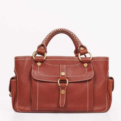 Celine Boogie Tasche aus braunem genarbtem Leder