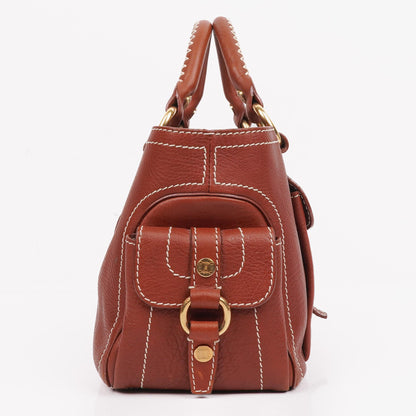 Celine Boogie Tasche aus braunem genarbtem Leder