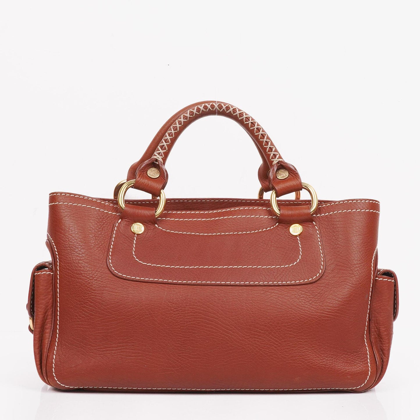 Celine Boogie Tasche aus braunem genarbtem Leder
