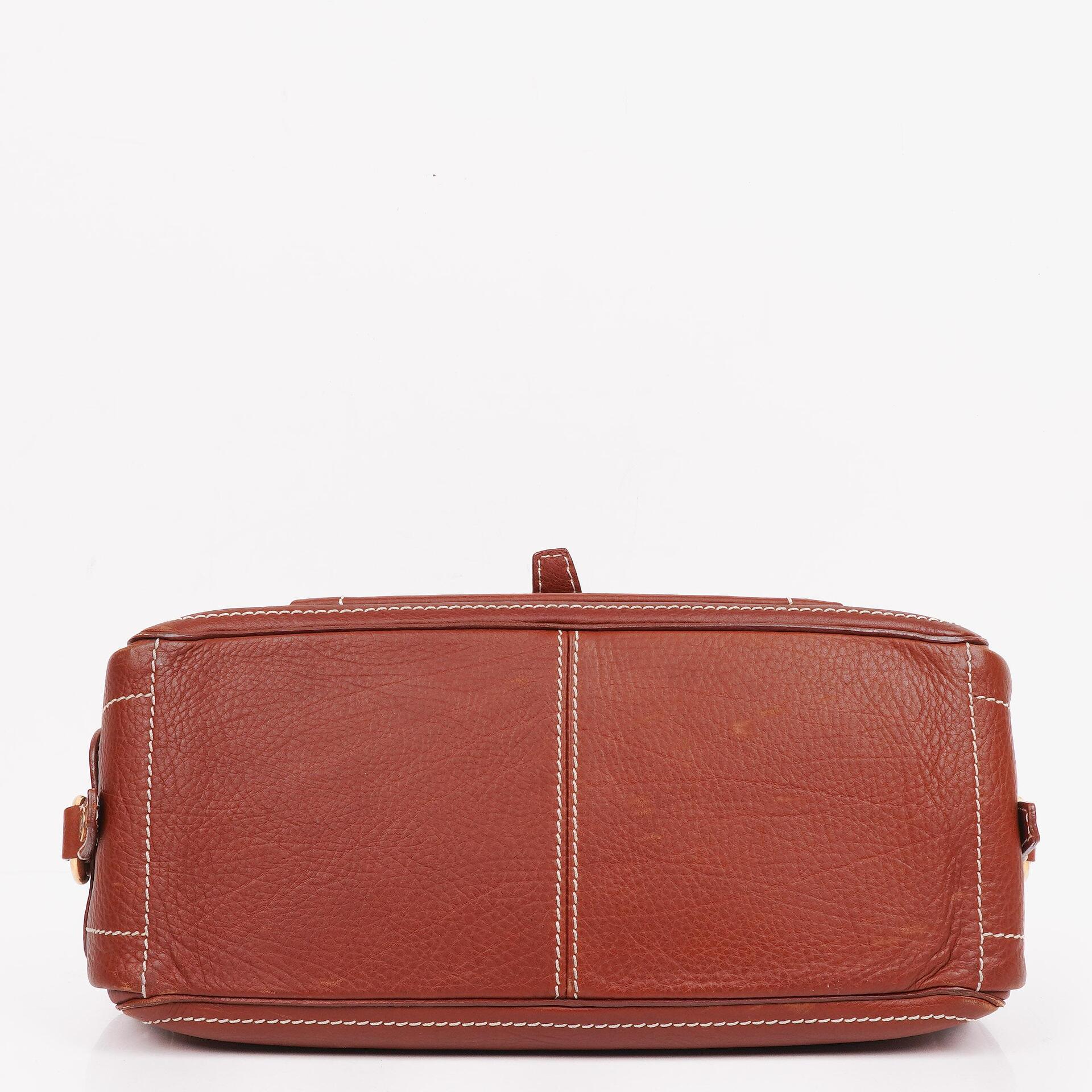 Celine Boogie Tasche aus braunem genarbtem Leder