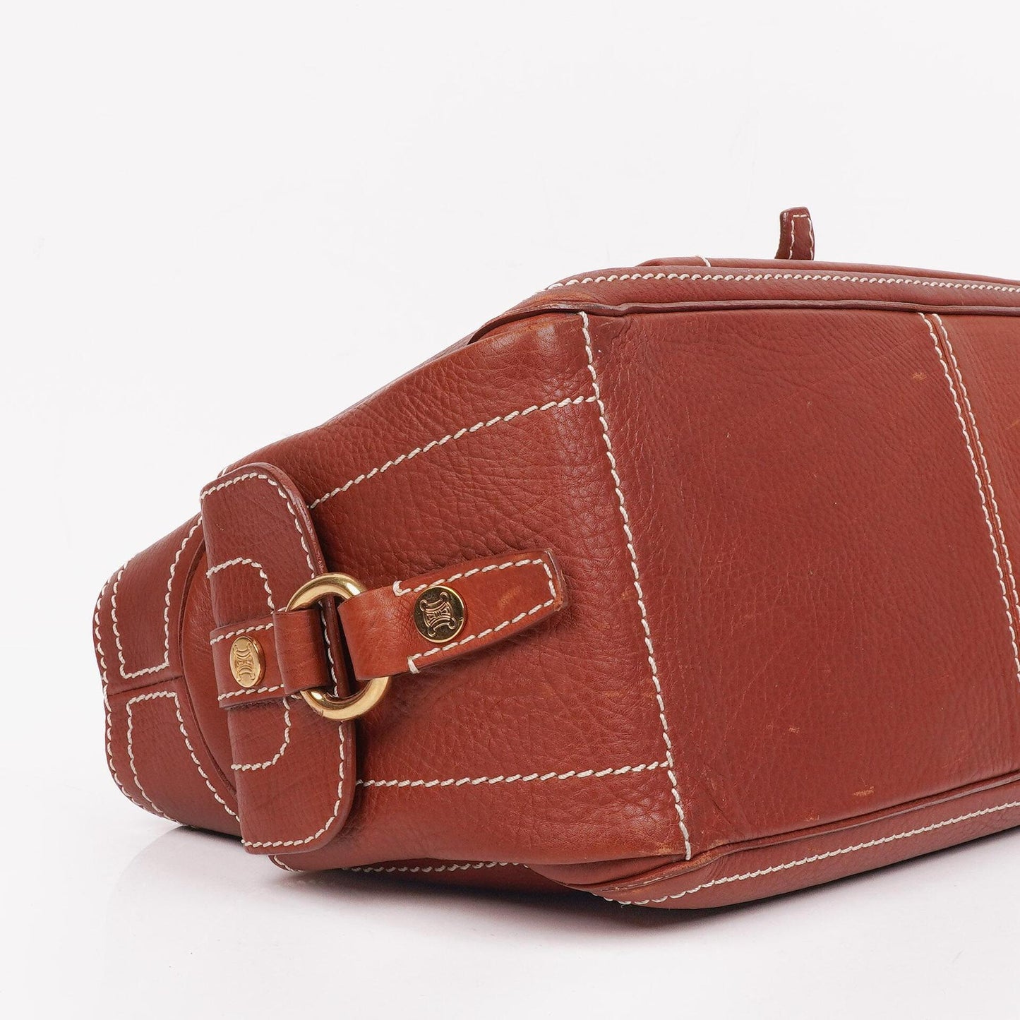 Celine Boogie Tasche aus braunem genarbtem Leder