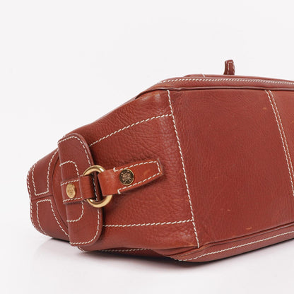 Celine Boogie Tasche aus braunem genarbtem Leder