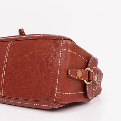 Celine Boogie Tasche aus braunem genarbtem Leder