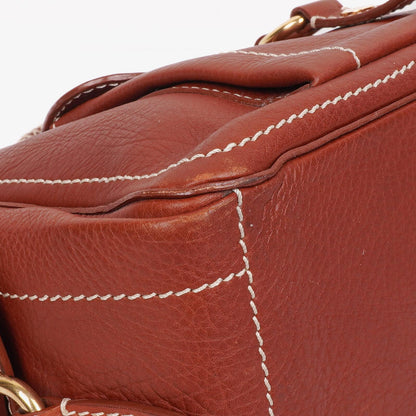 Celine Boogie Tasche aus braunem genarbtem Leder