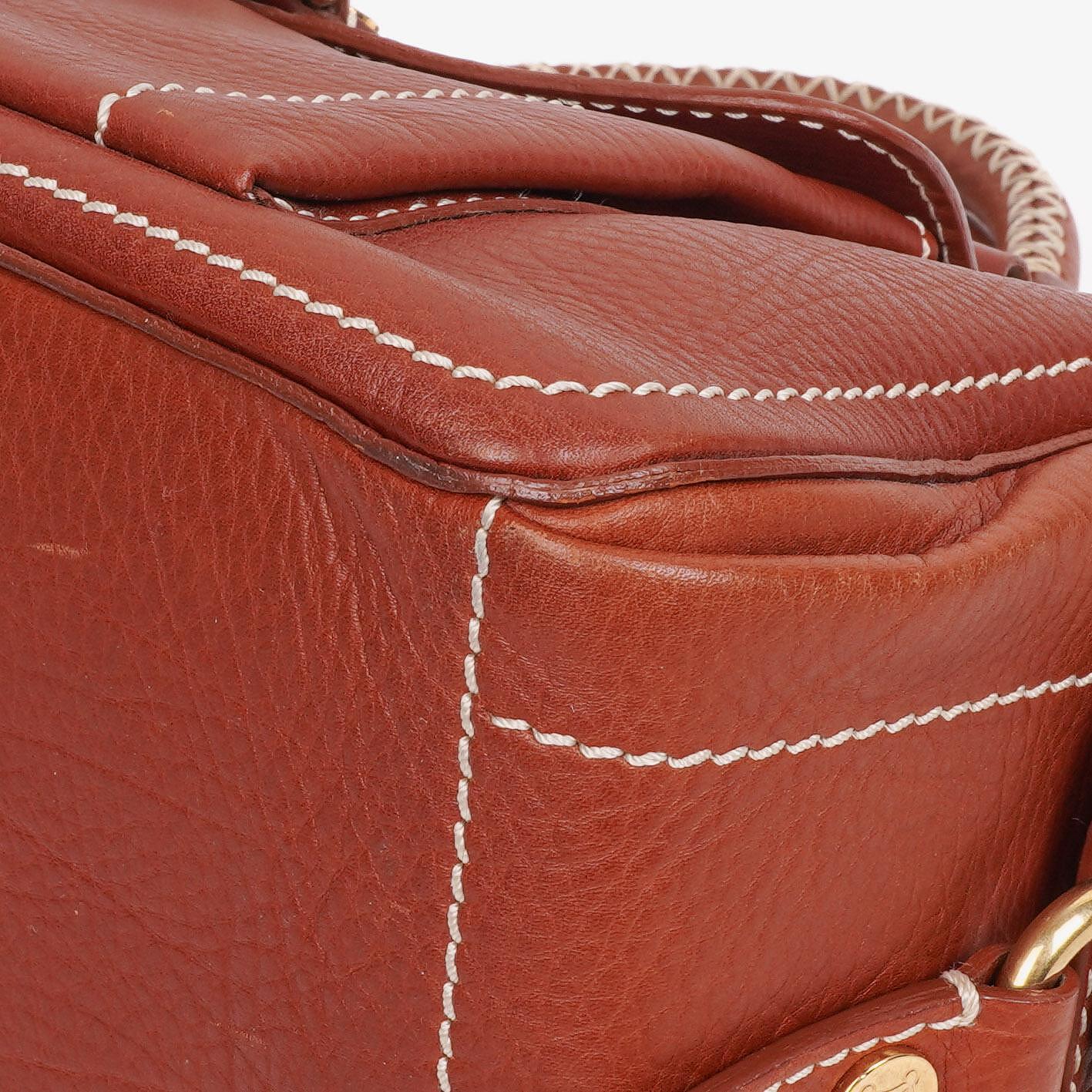 Celine Boogie Tasche aus braunem genarbtem Leder