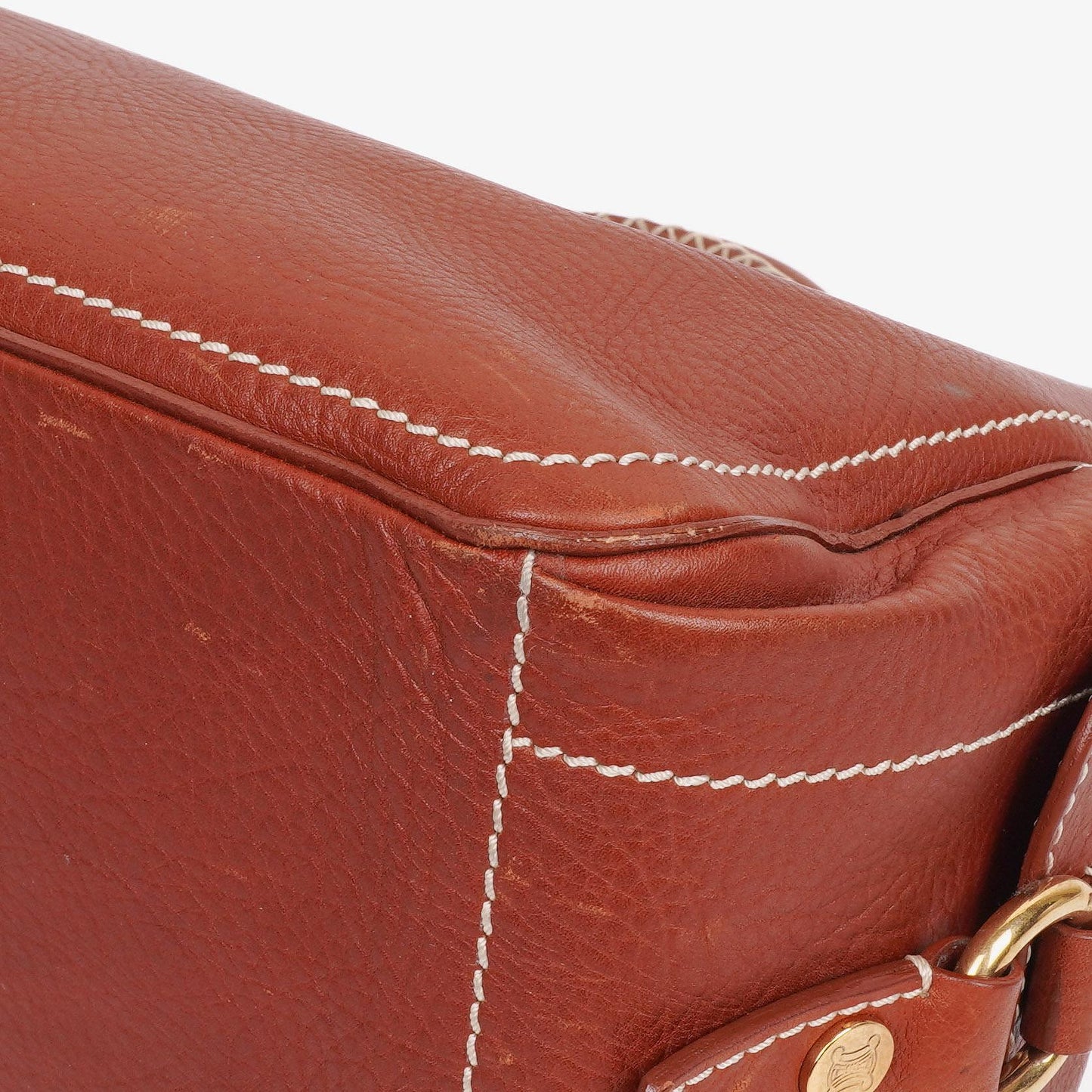 Celine Boogie Tasche aus braunem genarbtem Leder