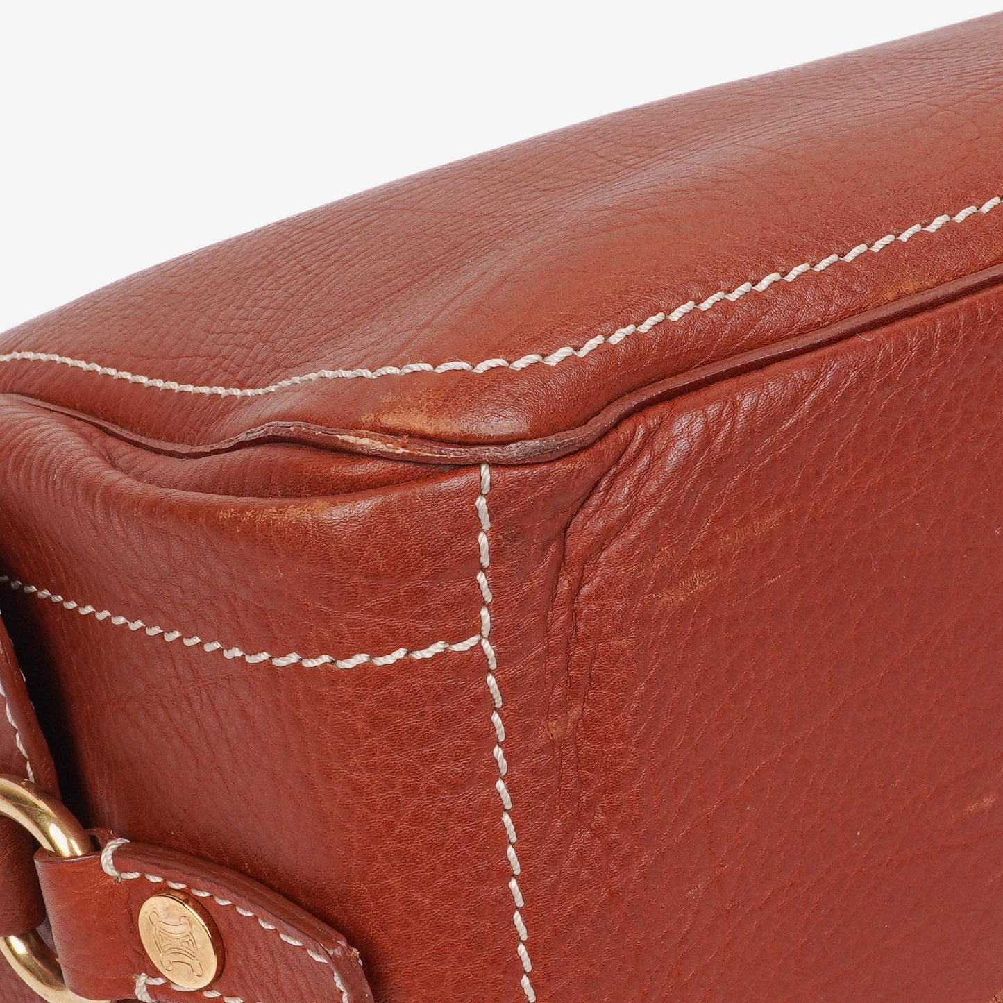 Celine Boogie Tasche aus braunem genarbtem Leder