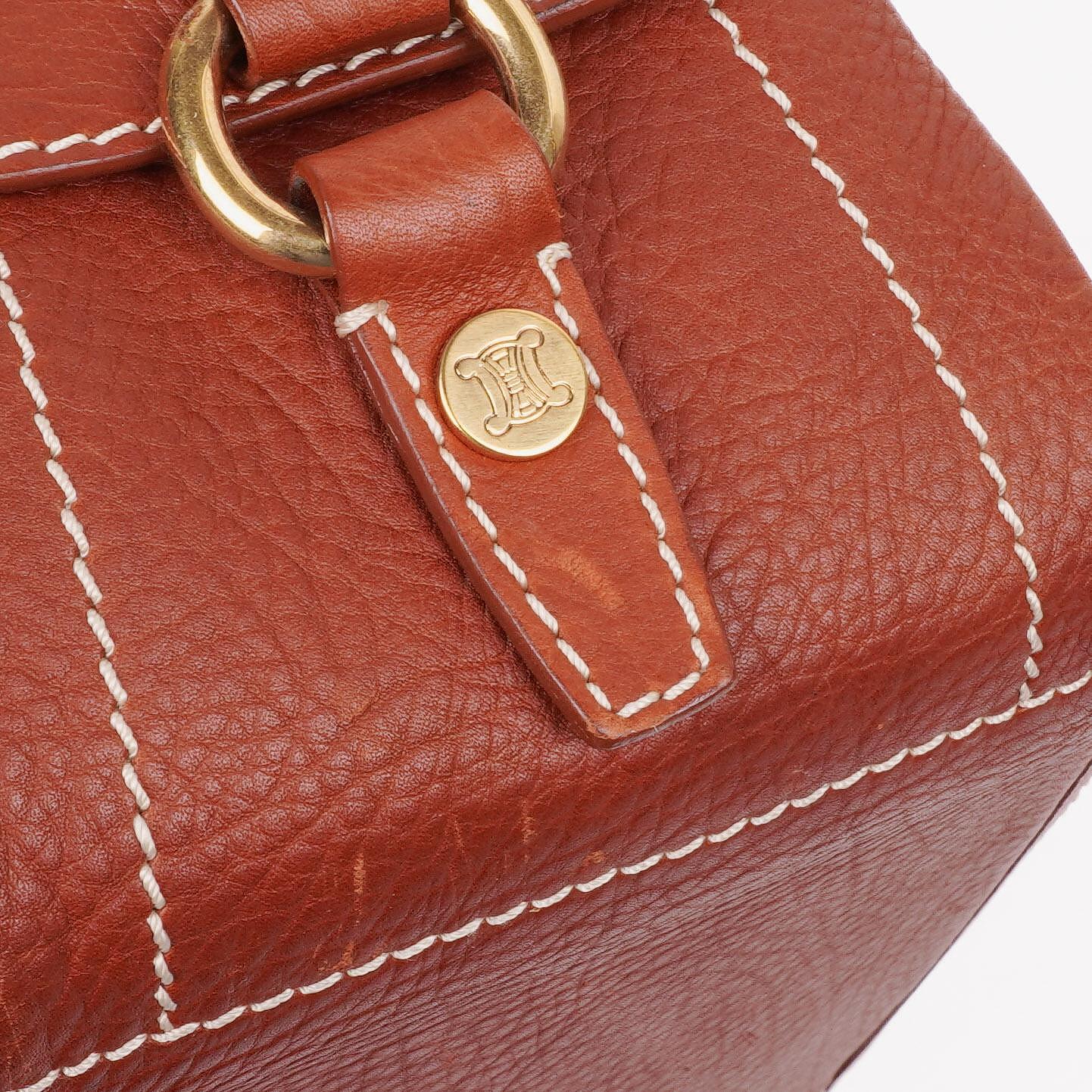 Celine Boogie Tasche aus braunem genarbtem Leder