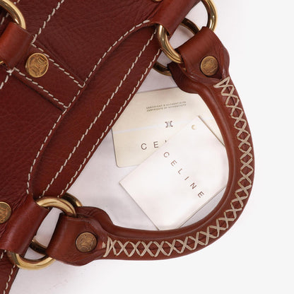 Celine Boogie Tasche aus braunem genarbtem Leder