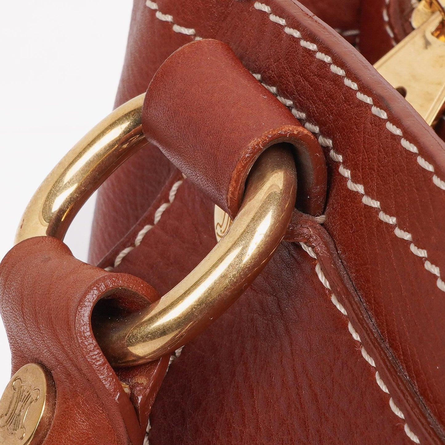 Celine Boogie Tasche aus braunem genarbtem Leder