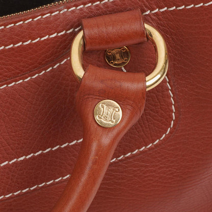 Celine Boogie Tasche aus braunem genarbtem Leder