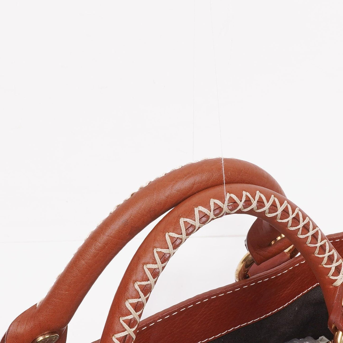 Celine Boogie Tasche aus braunem genarbtem Leder