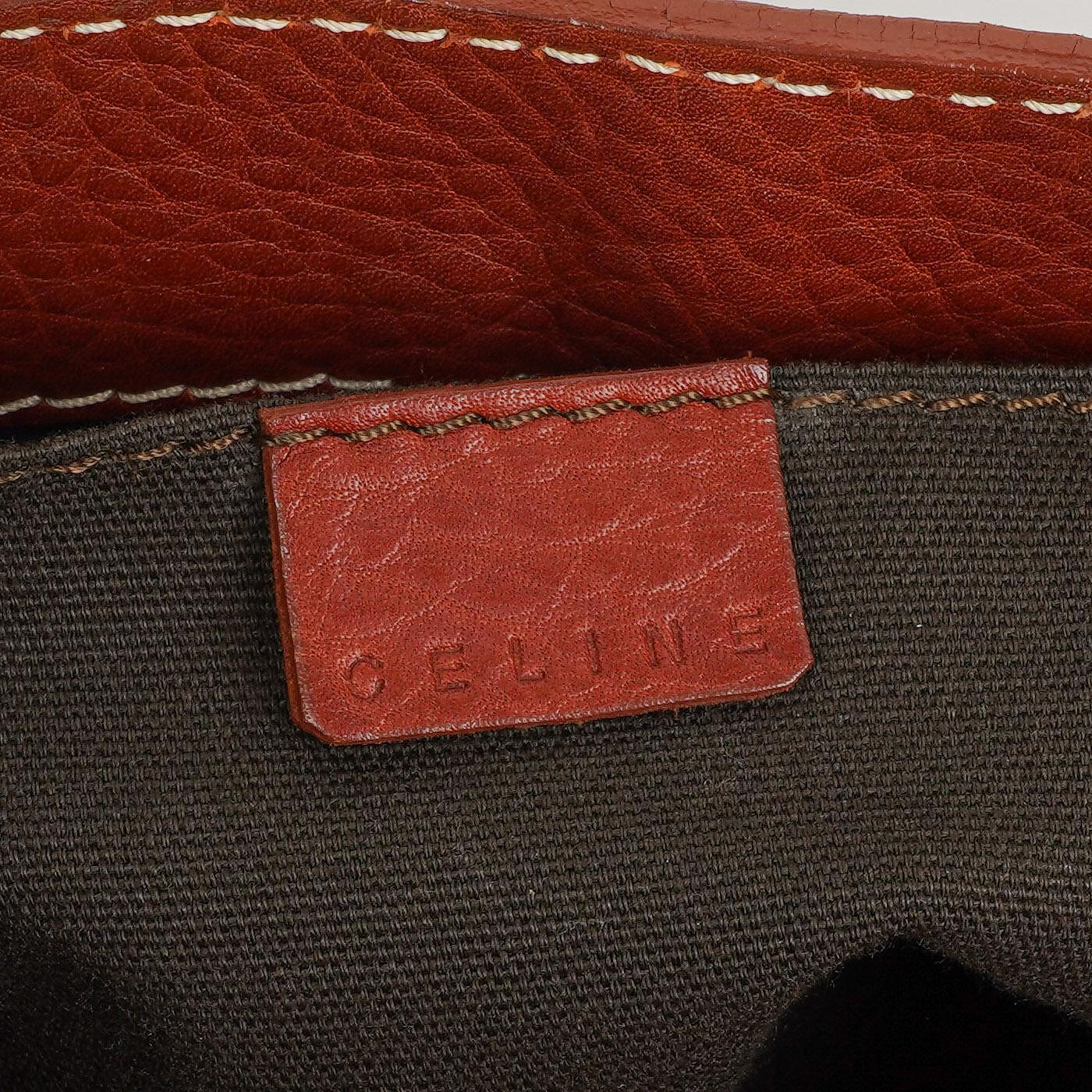 Celine Boogie Tasche aus braunem genarbtem Leder