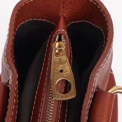 Celine Boogie Tasche aus braunem genarbtem Leder